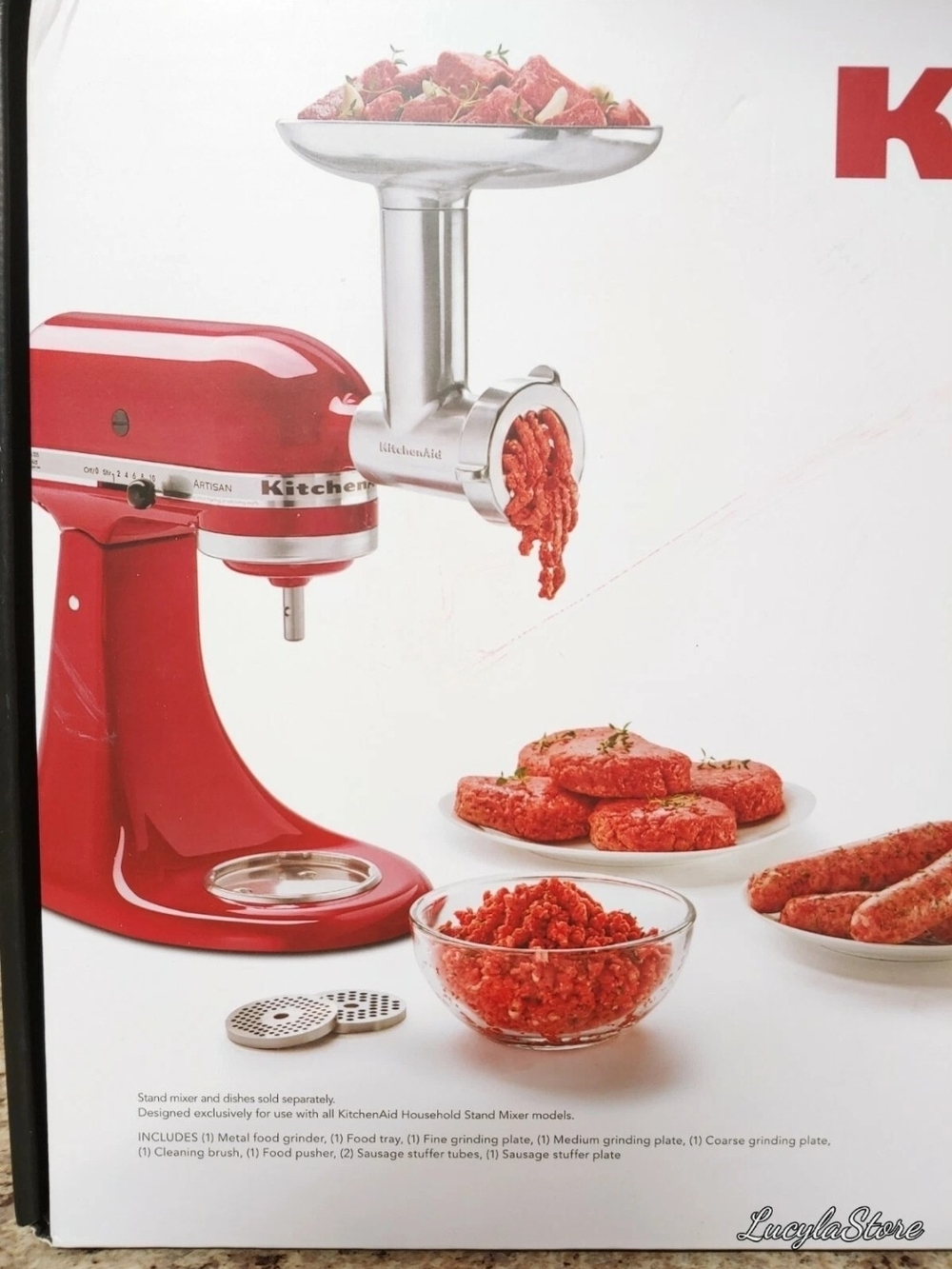 KitchenAid Red Stand Mixer Meat Grinder Attachment